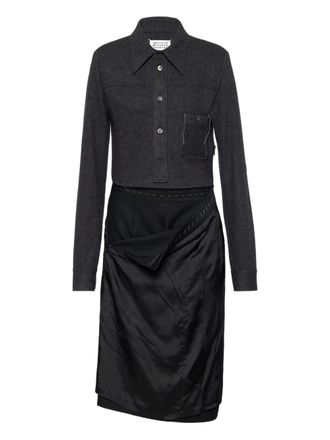 Maison Margiela Abito midi a maniche lunghe - Nero