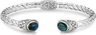 Samuel B. Sterling Silver Oval Stone Bangle in Blue/Green at Nordstrom Rack