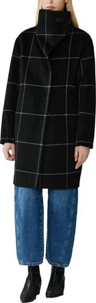 Soia & Kyo Jackie Wool Blend Longline Coat In Black-Powder