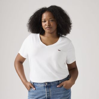 Levi's The Perfect V Neck (Plus Size) - Womens - 1X - White