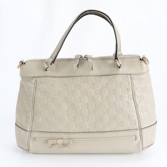 Gucci Ivory Leather Shoulder Bag Tote Bag (Pre-Owned)