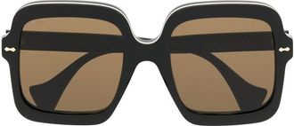 Gucci oversize square-frame sunglasses - women - Acetate - 56 - Black