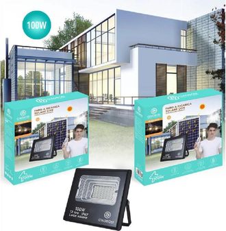 Trade Shop Trade Shop Traesio - Trade Shop - Faro Faretto Led Pannello Solare Fotovoltaico 100w Con Crepuscola Ip67 Led-9015