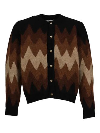 Ernest W. Baker Cardigan con motivo a zig zag - Nero