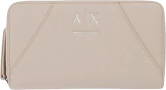 A|X Armani Exchange Ritsportefeuille - Dames - Accessoires - Beige - Maat: ONE Size Leer