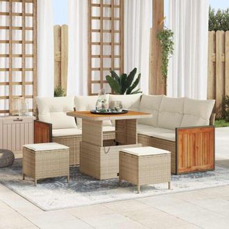 vidaXL Vidaxl - Conjunto De Sof&aacute; De Jard&iacute;n 8 Pcs Beige Y Crema 80 X 80 X 71 Cm