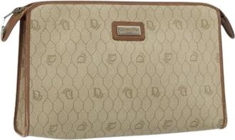 Dior Pre-owned Vintage Clutch Bag - Dames - Vintage Clutch - Beige - ONE Size - Leer - Vintage