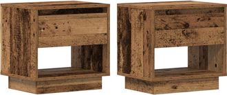 vidaXL Vidaxl - Nightstand 2 pcs Old wood 45 x 34 x 44 cm Engineered wood