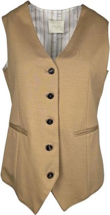 Circolo 1901 Camel Katoenen Gilet - Dames - Gillet - Bruin - M - Katoen - Kostuums