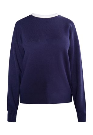 Usha Gebreide trui Dames marine wit