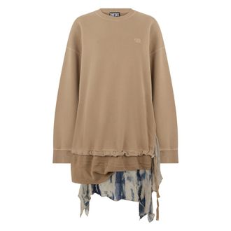 Diesel Sweatshirts, female, Beige, Size: XS Sweatshirt Style Dress