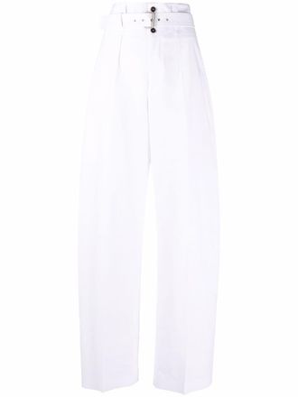 Philosophy di Lorenzo Serafini wide-leg high-waisted trousers - women - Cotton/Cotton/Viscose - 44 - White