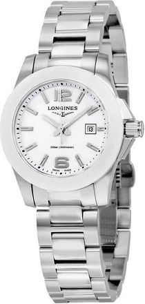 Longines Conquest White Dial Stainless Steel Ladies Watch L3.257.4.16.6