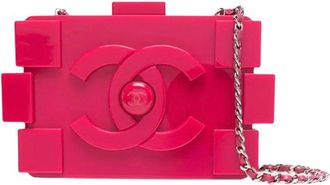 Chanel Pink Acrylic Lego Clutch on Chain