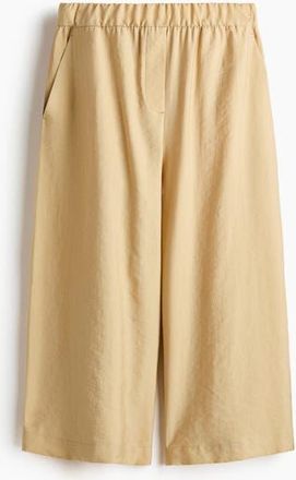H&M Straight Lyocell-blend Trousers in Beige at Nordstrom, Size X-Small