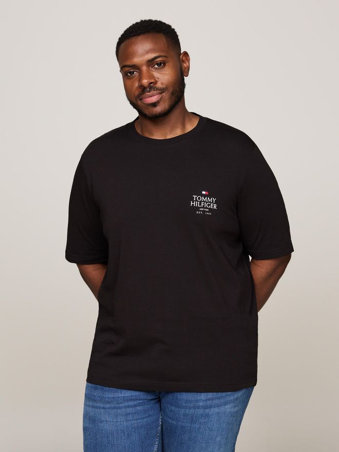 Tommy Hilfiger Big Tall T Shirt BT HILFIGER STACK TEE B Herren Gr. XXXL schwarz Single Jersey Obermaterial 100 Baumwolle TOMMY HILFIGER BIG TALL casual Rundhals ab 39 90 auf Stylight