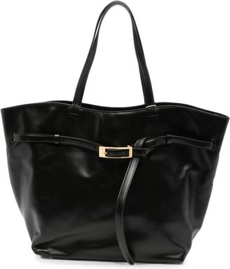 Anine Bing Small Elly Buckled Leather Tote Bag