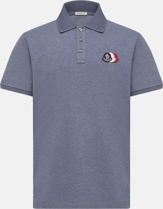Moncler TRIPLE LOGO POLO SHIRT Size: XXL, colour: BLUE