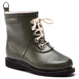 Ilse Jacobsen Rub2 Rubber Womens Ankle Boots - Army - Size:UK 7.5
