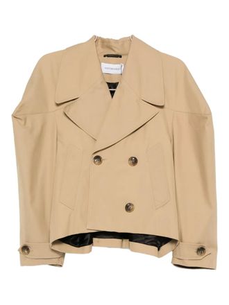 Viktor & Rolf double-breasted blazer - women - Organic Cotton - L - Brown