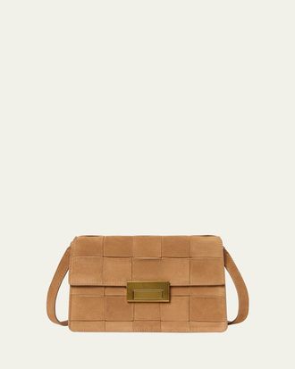 Loeffler Randall Delphine Woven Suede Crossbody Bag