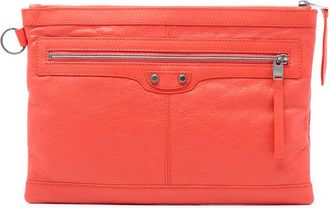 Balenciaga Pre-owned Balenciaga Lambskin Motocross Classic Clip M Clutch Ladies 273022 7520 C 528147