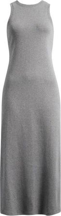 Nordstrom Stretch Cotton Microrib Tank Dress in Grey Dark Heather at Nordstrom, Size Xx-Large