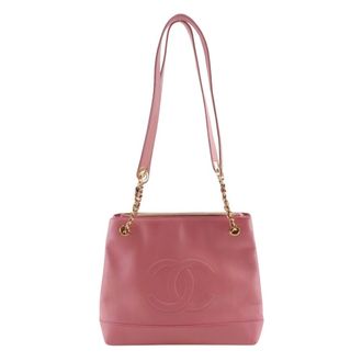 Chanel Pink Leather Tote Bag (Pre-Owned)