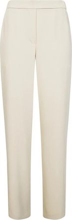 Elisabetta Franchi Broek van technische bi-elastische stof met riem - Dames - Slim Fit Broeken - Beige - M - Leer - Broeken