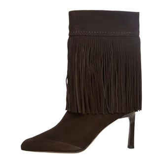 Cesare Gaspari Suede Fringe Enkellaarsjes Sfab - Dames - Schoenen - Bruin - Maat: 36 EU Su&egrave;de
