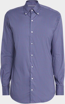 Peter Millar Mens Conway Stretch Check Sport Shirt