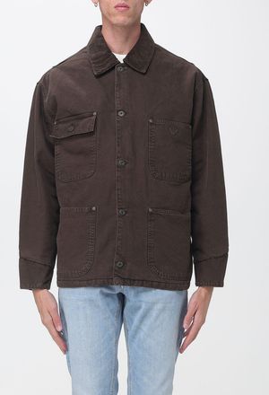 Emporio Armani Cotton Shirt Jacket with Corduroy Collar