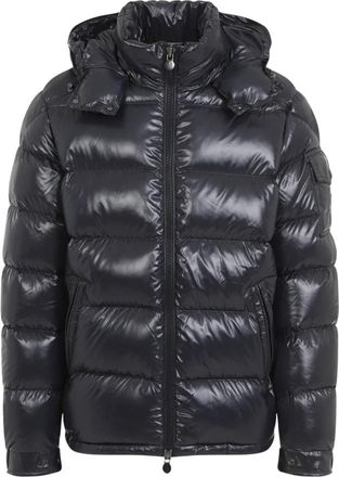 Moncler Maya Jacket - Heren - Winterjassen - Blauw - 3XL - Leer - Jassen