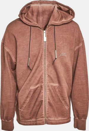A-Cold-Wall* A Cold Wall Brown Washed Cotton Knit Zip-Up Hooded Jacket