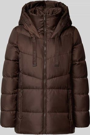 s.Oliver Red Label Regular Fit Steppjacke mit Kapuze in Dunkelbraun, Gr&ouml;&szlig;e 36