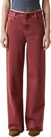 LE JEAN Fray Waist Column Jeans In Sandwashed Spice