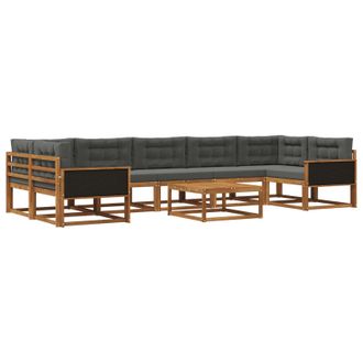 vidaXL Conjunto De Sof&aacute;s De Exterior 8 Pcs Natural Y Antracita Vidaxl