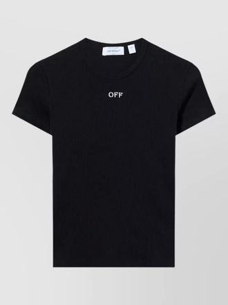 Off-white ribbed slim-fit t-shirt