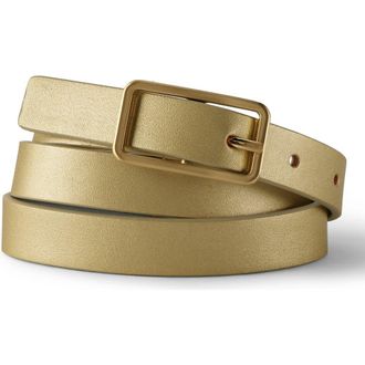 Lands End Reversible Skinny Belt in Light Gold/silver at Nordstrom, Size X-Small
