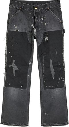 Saint Mxxxxxx Saint Mxxxxxx Panelled Distressed Denim Jeans - Black - 30 (W30 / S)