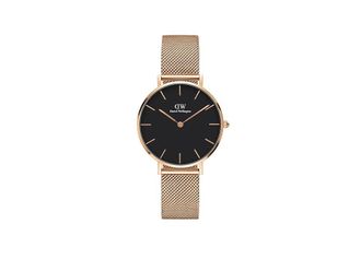 Daniel Wellington 32 mm Petite Melrose Mesh Watch Womens Watches Rose Gold/Black, Stainless Steel