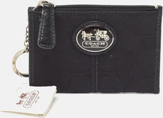 Coach Black Canvas And Leather Wallets