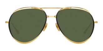 Linda Farrow MATISSE LFL1207 C1 Mens Sunglasses Gold Size 61