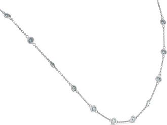 Pompeii3 1 3/4 Ctw Diamond Bezel Station Necklace 14K White Gold 18