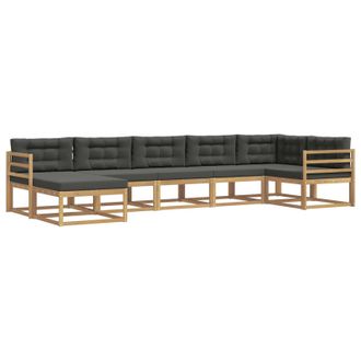 vidaXL Conjunto De Sof&aacute;s De Exterior 7 Pcs Blanco Y Antracita Vidaxl