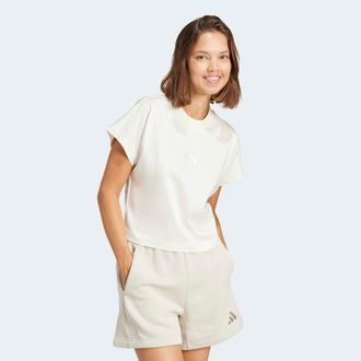 adidas T-Shirt ADIDAS SPORTSWEAR W ALL SZN TEE, Damen, Gr. L, weiss (sanftes wei&szlig;), Obermaterial: 100% Baumwolle, Rundhals, Shirts T-Shirt, bequeme Passform,