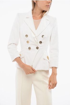 Elisabetta Franchi Blazer Doppiopetto Slim Fit in Velour taglia 38