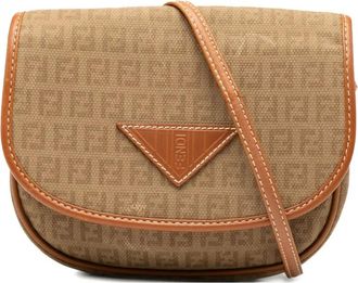 Fendi 20th Century Mini Zucchino Canvas crossbody bag - Bruin