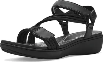 Clarks Breezerae Sun Womens Wedge Shoes Black Textile : 7.5 B - Medium