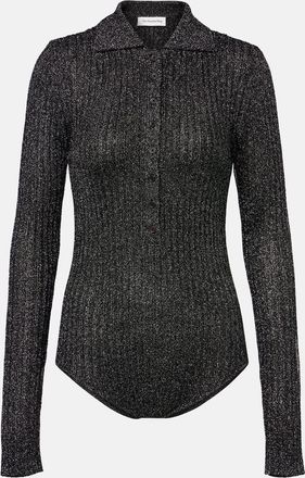 Frankie Shop Solana knitted lamé bodysuit
